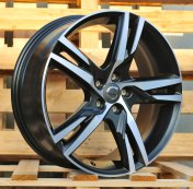 Alu kola Racing Line F5302, 19x7.5 5x108 ET50.5, černá matná + leštění