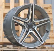 Alu kola Racing Line FBX142, 22x11.5 5x112 ET47, šedivá + leštění (zátěžová)