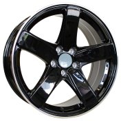 Alu kola Racing Line FE023, 21x10 5x112 ET19, Černá + leštěný límec