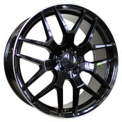 Alu kola Racing Line FE115, 20x8.5 5x112 ET53, Černá + leštěný límec