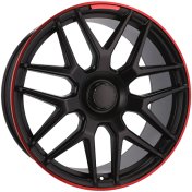 Alu kola Racing Line FE115, 21x10 5x130 ET35, černá s červenou linkou