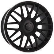 Alu kola Racing Line FE230, 20x8.5 5x112 ET38, Černá matná + leštěný límec