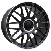 Alu kola Racing Line FE230, 20x8.5 5x112 ET62.5, Černá matná + leštěný límec + rytá krytka