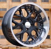 Alu kola Racing Line FR762, 17x8.5 4x100 ET20, černá + leštěný límec