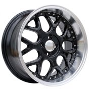 Alu kola Racing Line FR762, 17x8.5 4x100 ET20, černá + leštěný límec