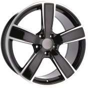 Alu kola Racing Line H5082, 22x10 5x130 ET48, černá + leštění (zátěžová)