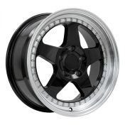 Alu kola Racing Line HE750, 17x8 5x120 ET34, černá + leštěný límec