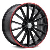 Alu kola Racing Line I0383, 19x8 5x112 ET45, černá matná + červený límec (zátěžová)