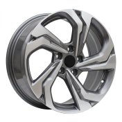 Alu kola Racing Line I7109, 17x7.5 5x114.3 ET45, šedivá + leštění
