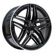 Alu kola Racing Line IN3517F, 19x8 5x112 ET52, černá + leštěný límec (zátěžová)