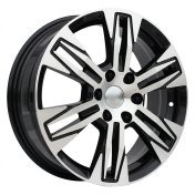 Alu kola Racing Line IN3606F, 17x6.5 6x120 ET50, černá + leštění (zátěžová)