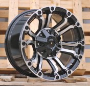 Alu kola Racing Line JT133, 16x8 6x139.7 ET, černá + leštění (zátěžová)