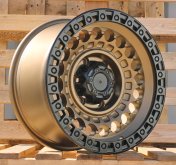 Alu kola Racing Line JT220, 18x9 6x139.7 ET, bronzová + leštěný límec