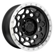 Alu kola Racing Line JT240, 17x8.5 6x139.7 ET, černá matná + leštěný límec