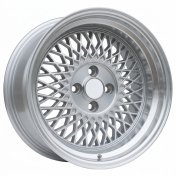 Alu kola Racing Line LU483, 15x8 4x100 ET20, stříbrná + leštěný límec