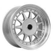 Alu kola Racing Line LU596, 15x7.5 4x100 ET20, stříbrná + leštěný límec