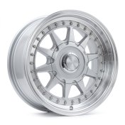 Alu kola Racing Line LU920, 15x7 4x100 ET25, stříbrná + leštěný límec