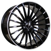 Alu kola Racing Line MR532, 19x8.5 5x112 ET38, Černá + leštěný límec