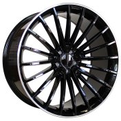 Alu kola Racing Line MR532, 19x8.5 5x112 ET40, černá + leštěný límec (zátěžová)