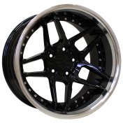 Alu kola Racing Line SSA01, 18x8.5 5x120 ET20, Černá + leštěný límec