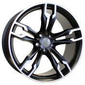 Alu kola Racing Line XE169, 20x8.5 5x112 ET27, Černá matná + leštění