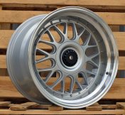 Alu kola Racing Line XE244, 18x9.5 5x120 ET30, stříbrná + leštěný límec