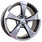 Alu kola Racing Line XE351, 19x8.5 5x112 ET40, šedivá matná + leštění