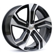 Alu kola Racing Line Y0143, 19x8 5x108 ET42.5, černá + leštění (zátěžová)