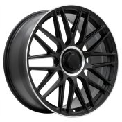 Alu kola Racing Line Y0207, 22x9.5 5x112 ET45, černá matná + leštěný límec (zátěžová)