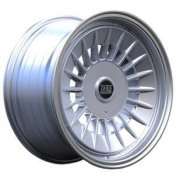 Alu kola Racing Line Y1085, 16x8 4x100 ET20, stříbrná + leštěný límec