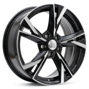 Alu kola Racing Line Y1241, 16x6.5 5x112 ET46, černá + leštění