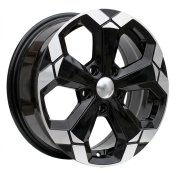 Alu kola Racing Line Y1274, 16x6.5 5x114.3 ET33, černá + leštění