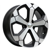 Alu kola Racing Line Y1274, 18x6.5 5x114.3 ET32, černá matná + leštění