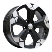 Alu kola Racing Line Y1274, 18x6.5 5x114.3 ET32, černá matná + leštěný límec