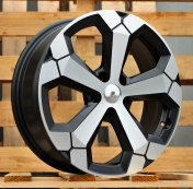 Alu kola Racing Line Y1274, 17x6.5 5x114.3 ET45, černá matná + leštění