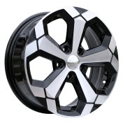 Alu kola Racing Line Y1274, 16x6.5 5x114.3 ET45, černá + leštění