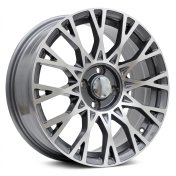 Alu kola Racing Line Y1283, 16x6.5 4x98 ET35, šedivá + leštění