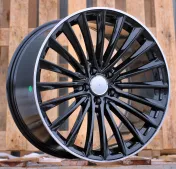Alu kola Racing Line Y5909B, 20x8.5 5x112 ET34.5, černá + leštěný límec (zátěžová)