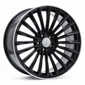 Alu kola Racing Line Y5909B, 20x8.5 5x112 ET40, černá + leštěný límec (zátěžová)