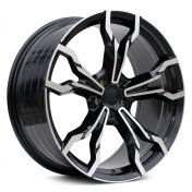 Alu kola Racing Line YF5596, 21x9.5 5x112 ET43, černá + leštění (zátěžová)