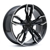 Alu kola Racing Line YF5718, 20x8 5x112 ET27, černá + leštění (zátěžová)