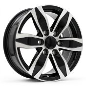 Alu kola Racing Line YF6153, 16x7 6x130 ET50, černá + leštění (zátěžová)
