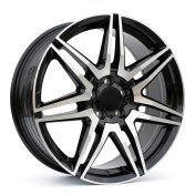 Alu kola Racing Line YF7075, 19x8 5x112 ET52, černá + leštění (zátěžová)