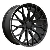 Alu kola Racing Line YS1180, 18x8 5x112 ET35, černá matná + leštěný límec