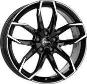 Alu kola RIAL LUCCA, 17x7.5 5x114.3 ET45, černá lesklá + leštění