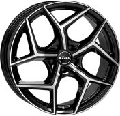 Alu kola RIAL SALENTO, 18x8 5x112 ET45, černá lesklá + leštění