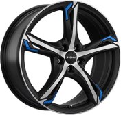 Alu kola RONAL R62 BLUE, 18x7.5 5x114.3 ET40, černá matná + leštění