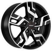 Alu kola RONAL R64, 17x7 5x118 ET60, černá matná + leštění (zátěžová)