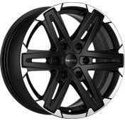 Alu kola SUPER METAL COMPASS, 18x8.5 6x139.7 ET45, černá matná + leštěný límec (zátěžová)