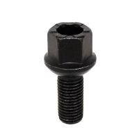 Levně Šrouby na originální kola Seat, Škoda, VW M12x1,5x25mm černé, koule R13, dutá hlava, klíč 17